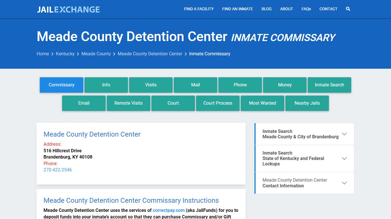 Meade County Detention Center Inmate Commissary - Jail Exchange